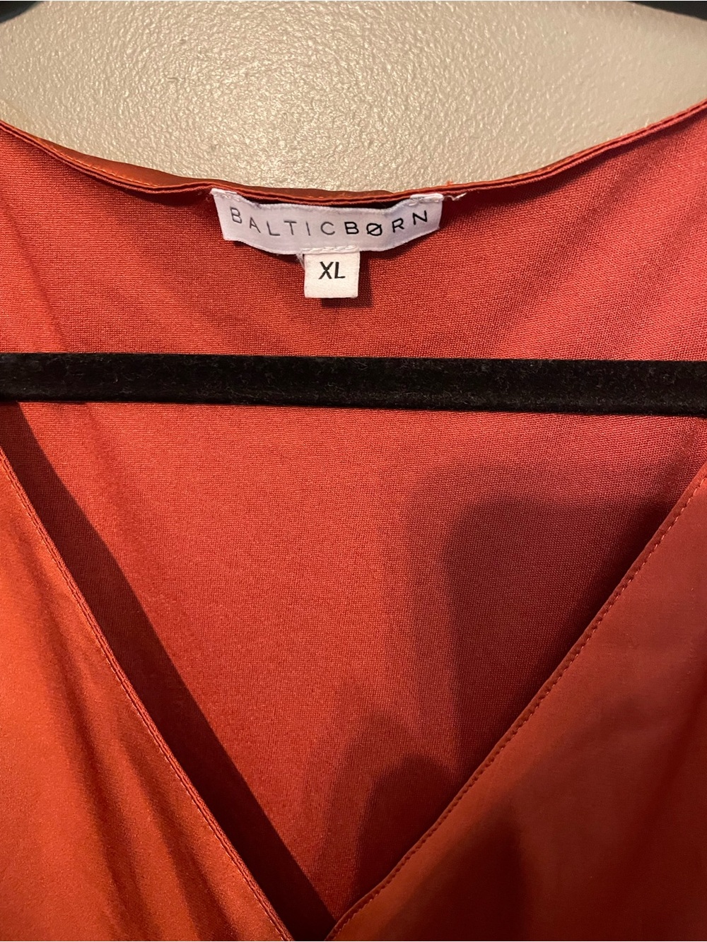 Baltic born Krystal satin wrap gown dress cinnamon color burnt orange size XL - Picture 4 of 9
